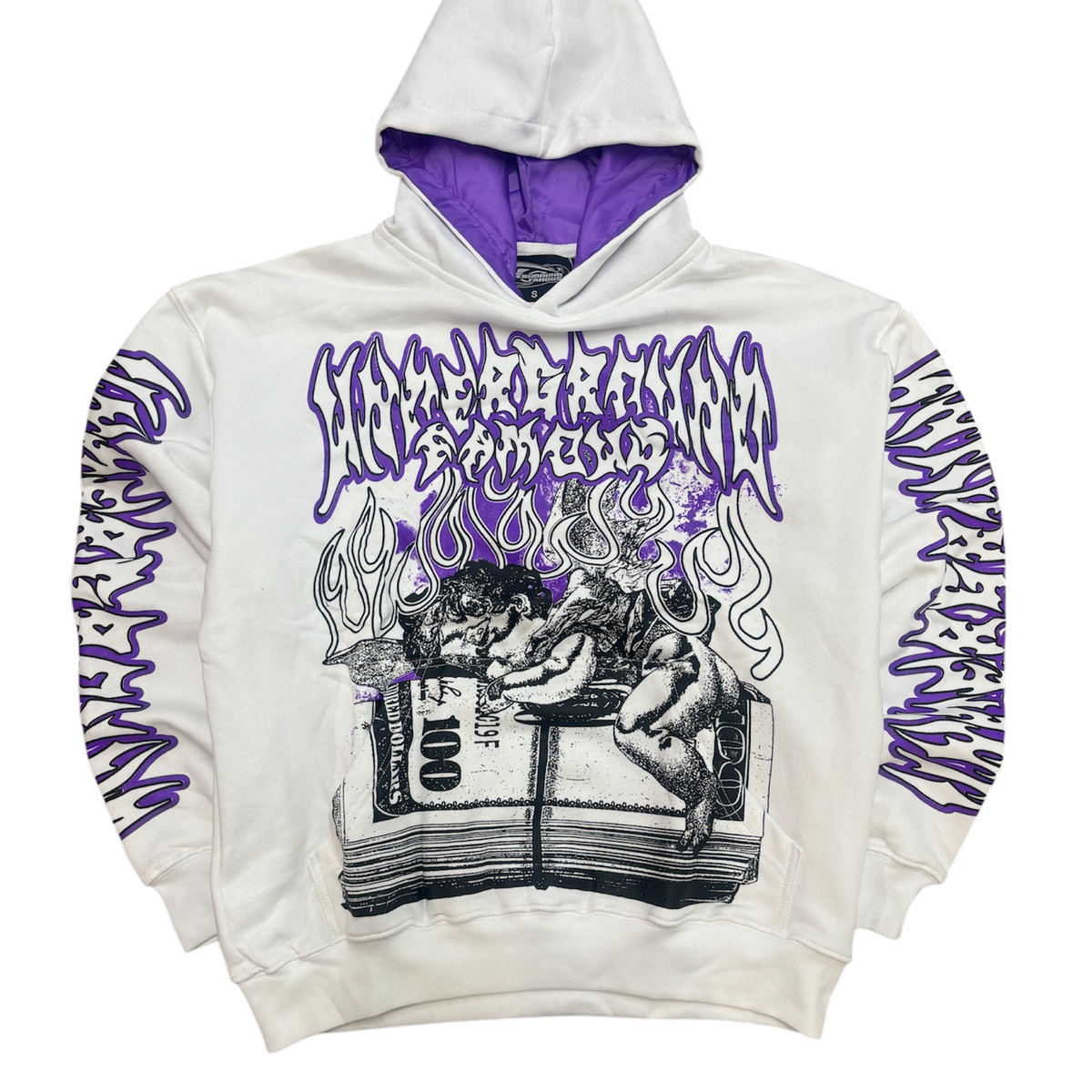 Rich Angel Purple Satin Hoodie (Premade)