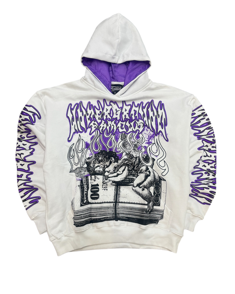 Rich Angel Purple Satin Hoodie (Premade)